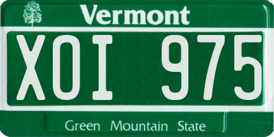 VT license plate XOI975