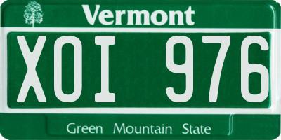VT license plate XOI976