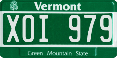 VT license plate XOI979