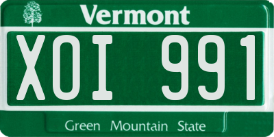 VT license plate XOI991
