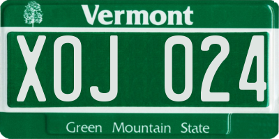 VT license plate XOJ024