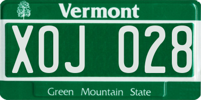 VT license plate XOJ028