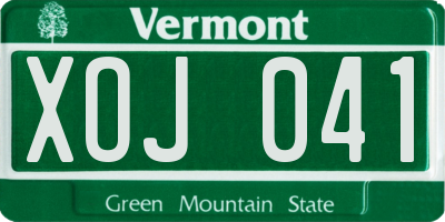 VT license plate XOJ041