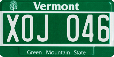 VT license plate XOJ046