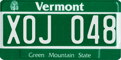 VT license plate XOJ048