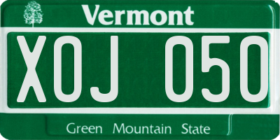 VT license plate XOJ050