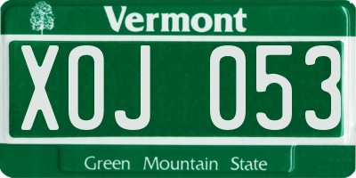 VT license plate XOJ053