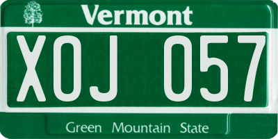 VT license plate XOJ057