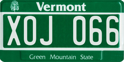 VT license plate XOJ066