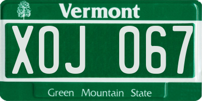 VT license plate XOJ067