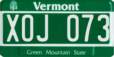 VT license plate XOJ073