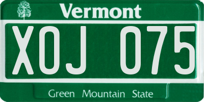 VT license plate XOJ075