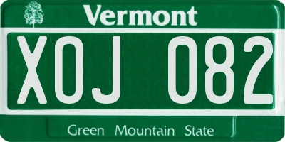 VT license plate XOJ082