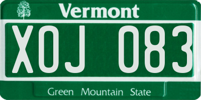 VT license plate XOJ083