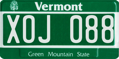 VT license plate XOJ088
