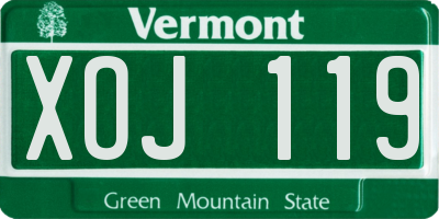 VT license plate XOJ119