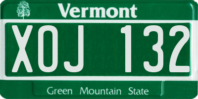 VT license plate XOJ132