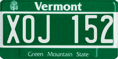 VT license plate XOJ152