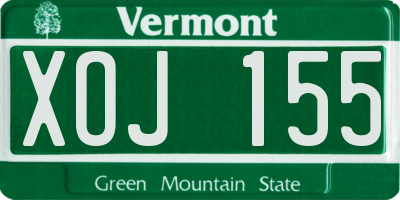 VT license plate XOJ155