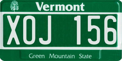 VT license plate XOJ156