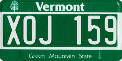 VT license plate XOJ159