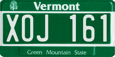 VT license plate XOJ161