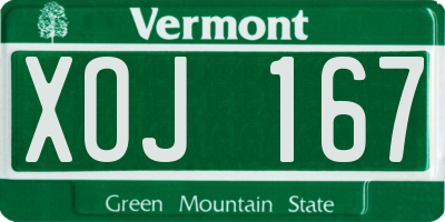 VT license plate XOJ167