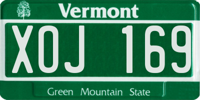 VT license plate XOJ169