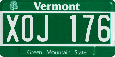 VT license plate XOJ176