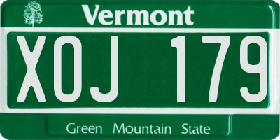 VT license plate XOJ179