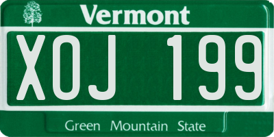 VT license plate XOJ199