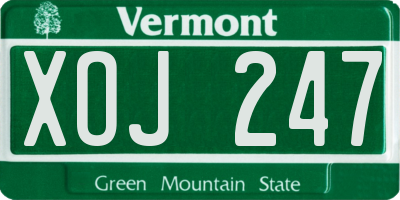 VT license plate XOJ247