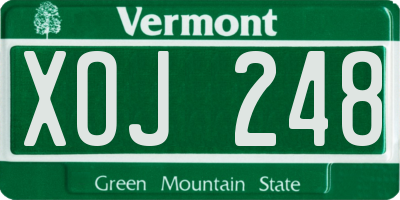 VT license plate XOJ248