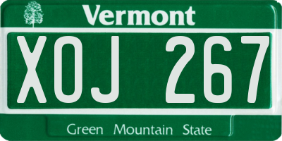 VT license plate XOJ267