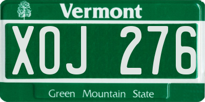 VT license plate XOJ276