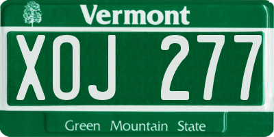 VT license plate XOJ277