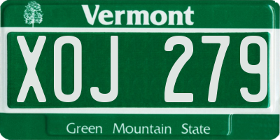 VT license plate XOJ279