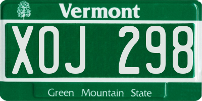 VT license plate XOJ298