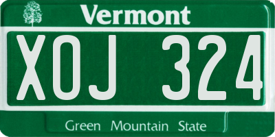 VT license plate XOJ324