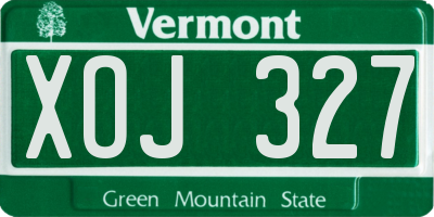 VT license plate XOJ327