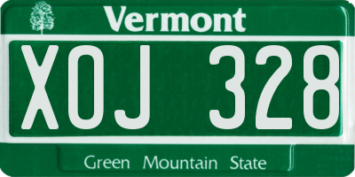 VT license plate XOJ328