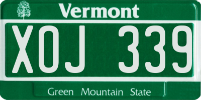 VT license plate XOJ339