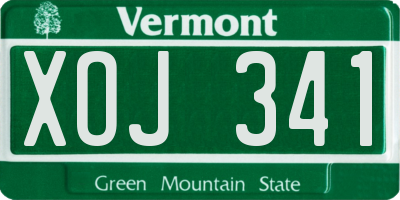 VT license plate XOJ341