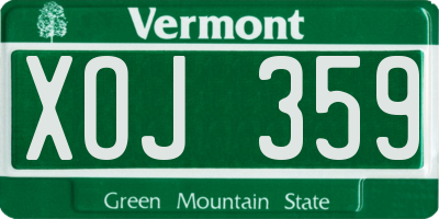 VT license plate XOJ359