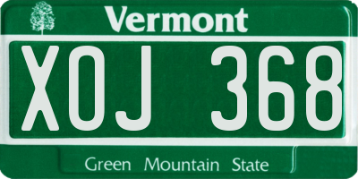 VT license plate XOJ368