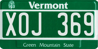 VT license plate XOJ369