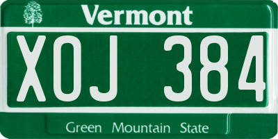VT license plate XOJ384