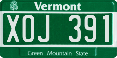 VT license plate XOJ391