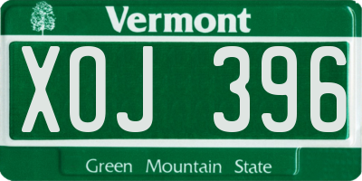 VT license plate XOJ396