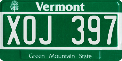 VT license plate XOJ397